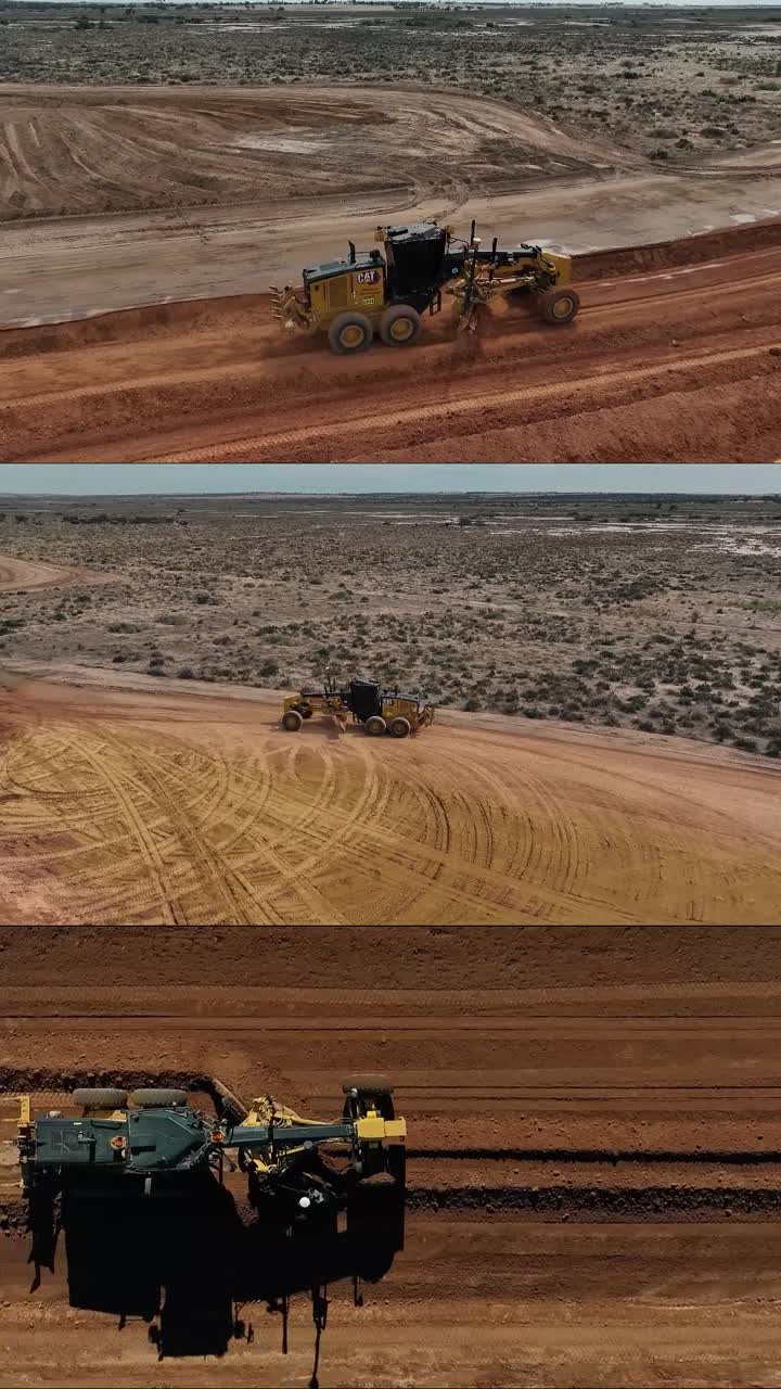 Plant operating on a working site, from a vertical portfolio video